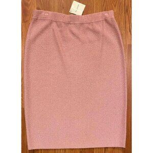 Vtg St John Collection by Marie Pink Knit Skirt Pull On Womens 12 USA Made NWT
